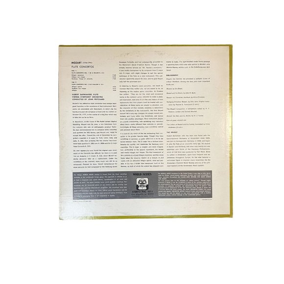 Vintage Vinyl Mozart Flute Concertos No. 1 in G major, No. 2 in D major with Hub - Picture 4 of 7